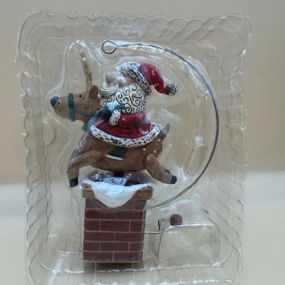 2022 Hallmark Keepsake Christmas Ornament‎ Giddy Up Santa Claus on a Reindeer